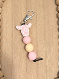 Pink Cow Keychain