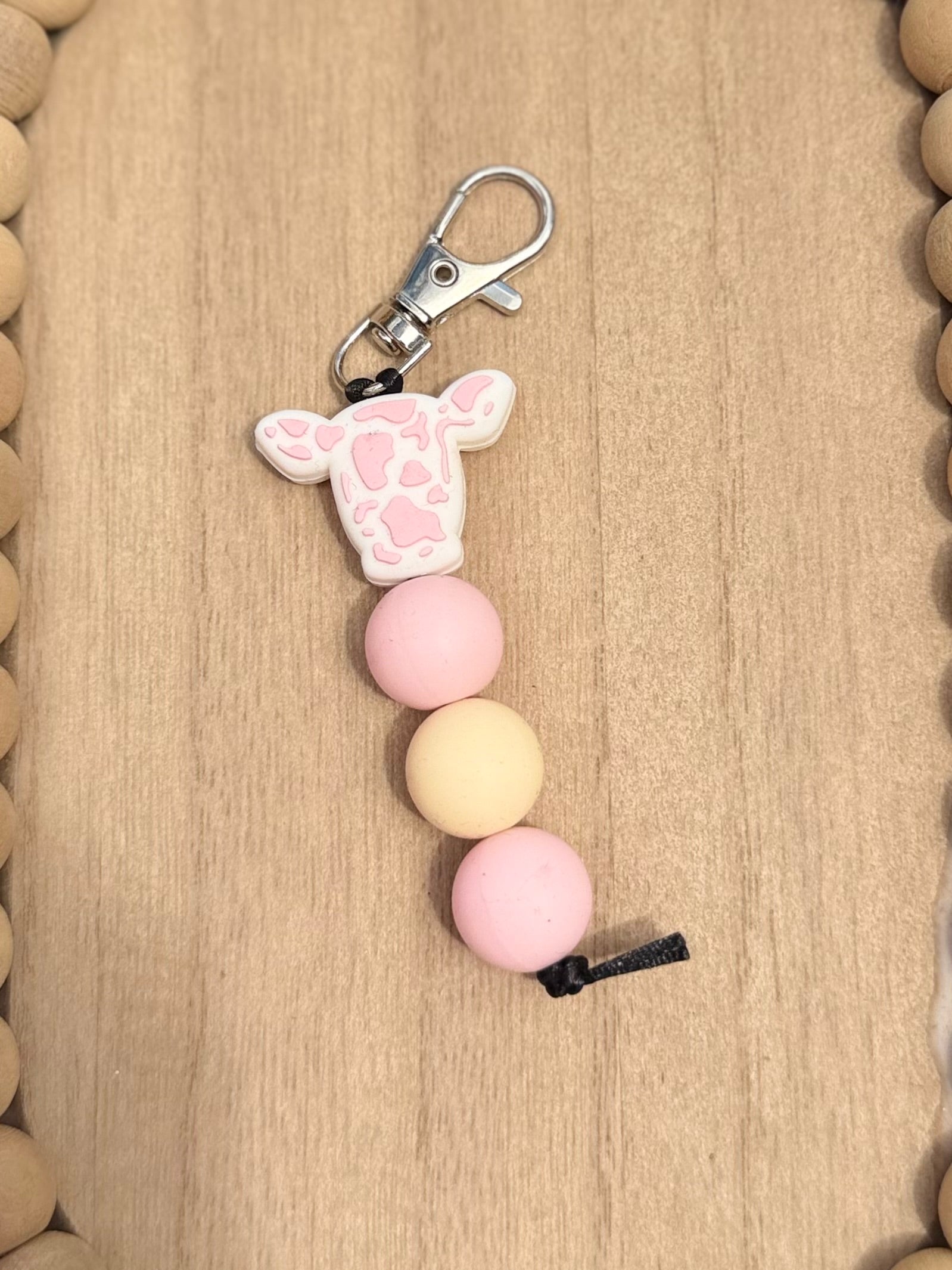 Pink Cow Keychain